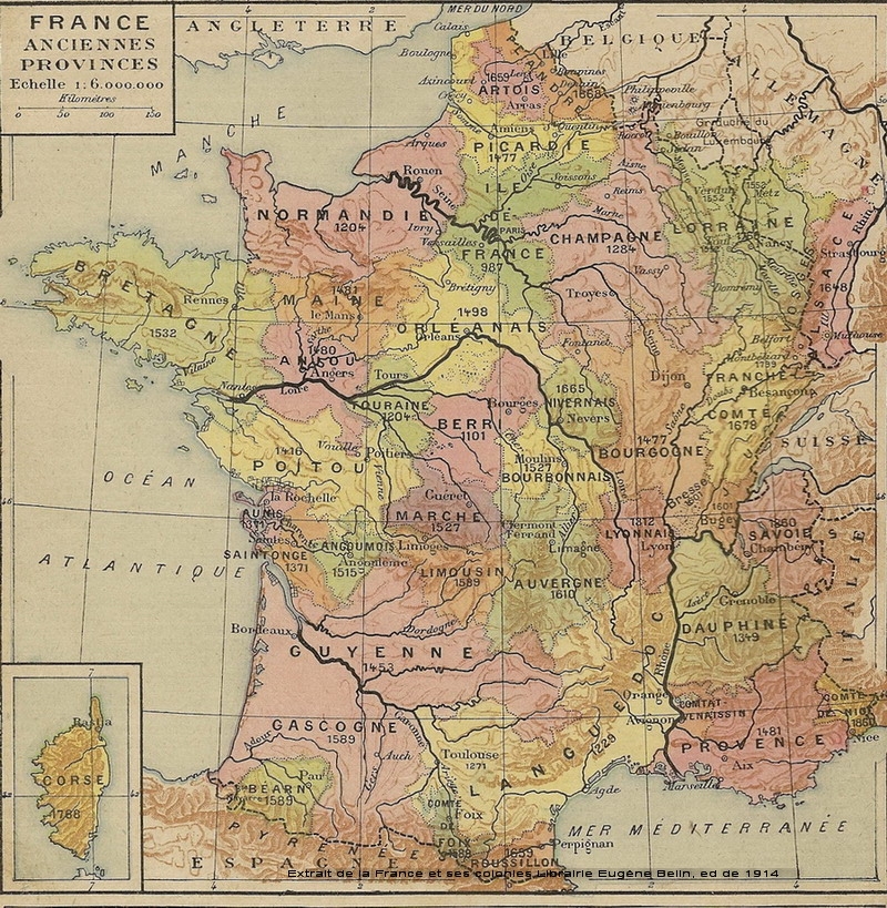 carte de France, provinces