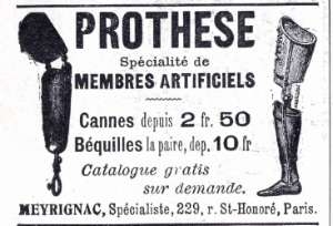 Prothèse et membre artificiel 1915